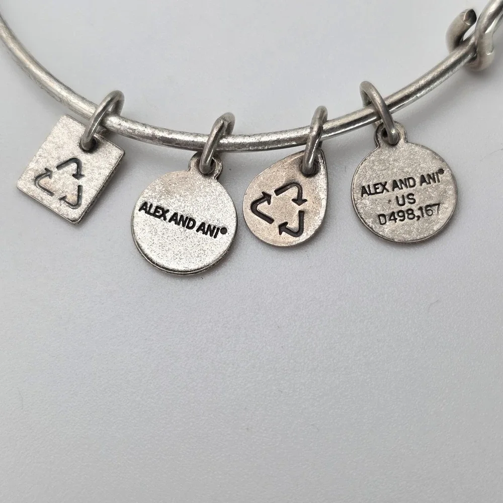 ALEX & ANI 'New Beginnings' Bracelet Charm Bangle Rafaelian Silver‎ Made In USA